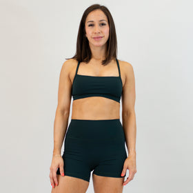 Dark Green X Back Sports Bra - Chloe